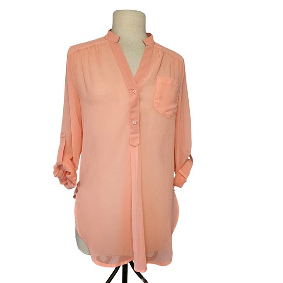Sheer button-up NWT Francesca's Collections Size S - Picture 1 of 16